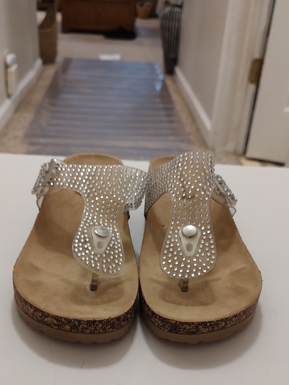 Women's Chinese Laundry Clear Rhinestone Wedge Sandals